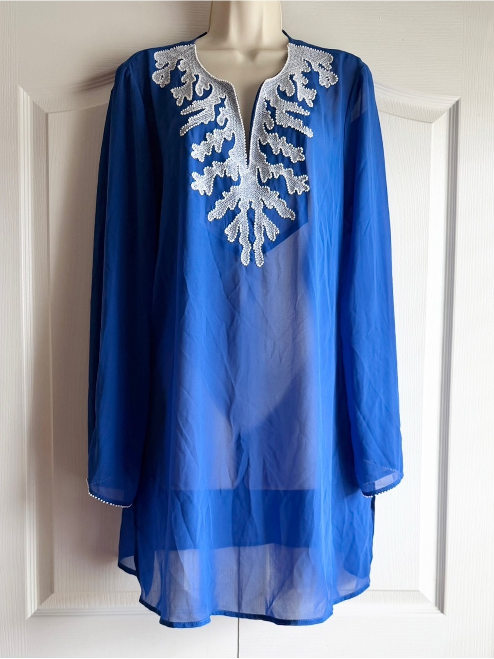 ANTONIO MELANI Jeweled Sheer Swimsuit Coverup Tunic - Picture 2 of 10